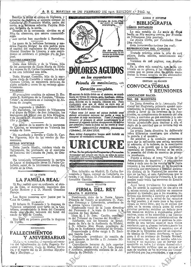 ABC MADRID 20-02-1917 página 14
