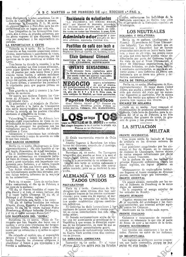 ABC MADRID 20-02-1917 página 9