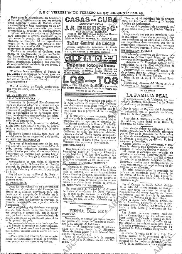 ABC MADRID 23-02-1917 página 14