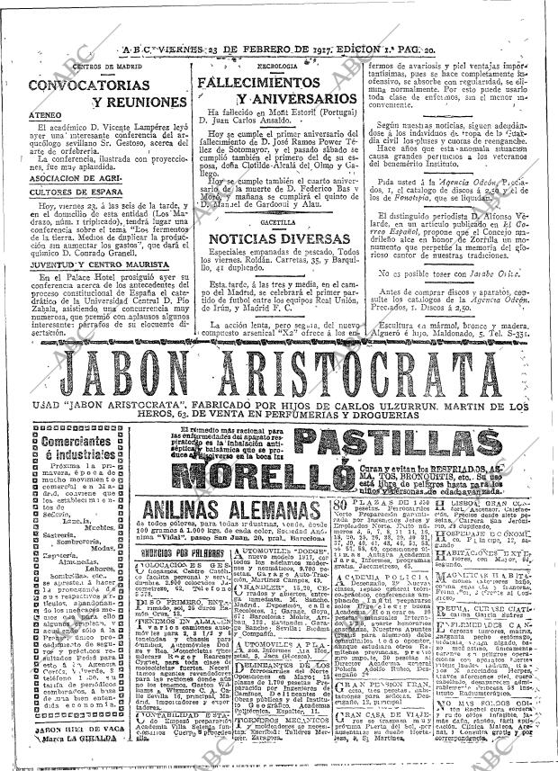 ABC MADRID 23-02-1917 página 20