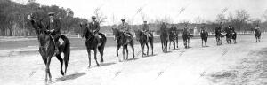 Caballos del duque de Toledo Preparándose para correr en el hipódromo de la casa...