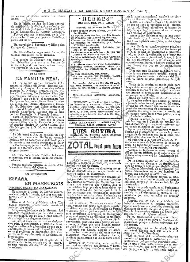 ABC MADRID 06-03-1917 página 13