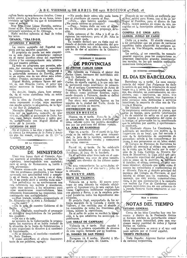 ABC MADRID 13-04-1917 página 16