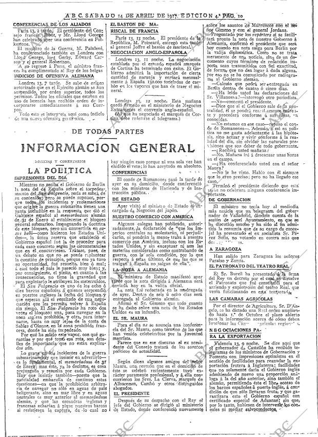 ABC MADRID 14-04-1917 página 10