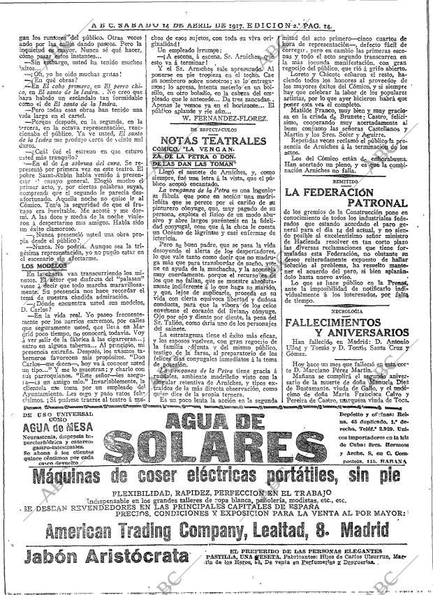 ABC MADRID 14-04-1917 página 14