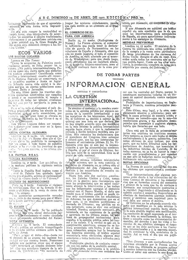 ABC MADRID 15-04-1917 página 12