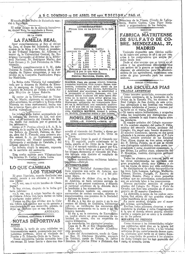 ABC MADRID 15-04-1917 página 16