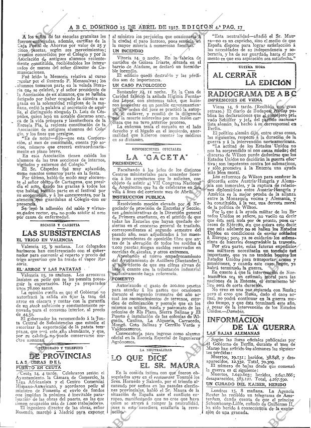 ABC MADRID 15-04-1917 página 17