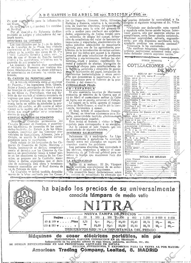 ABC MADRID 17-04-1917 página 20