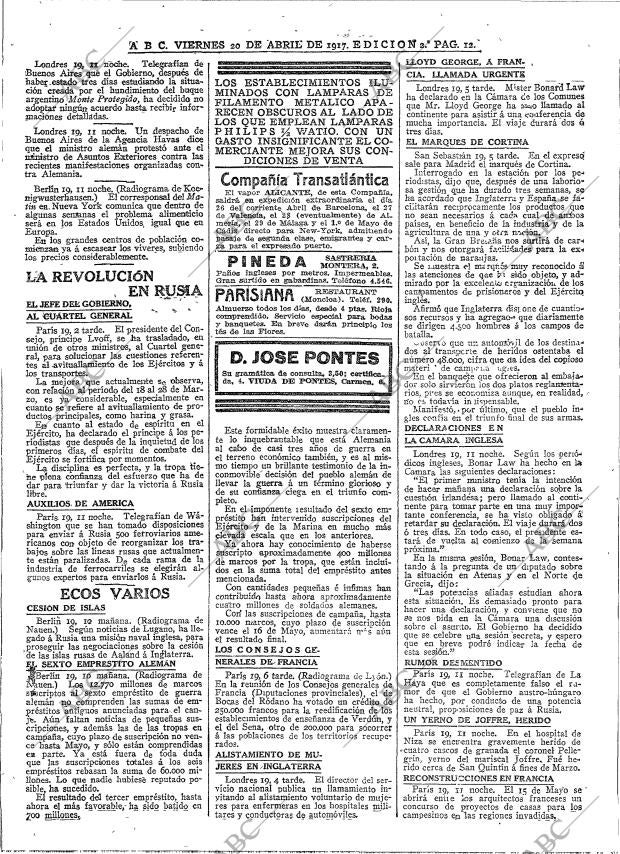 ABC MADRID 20-04-1917 página 12