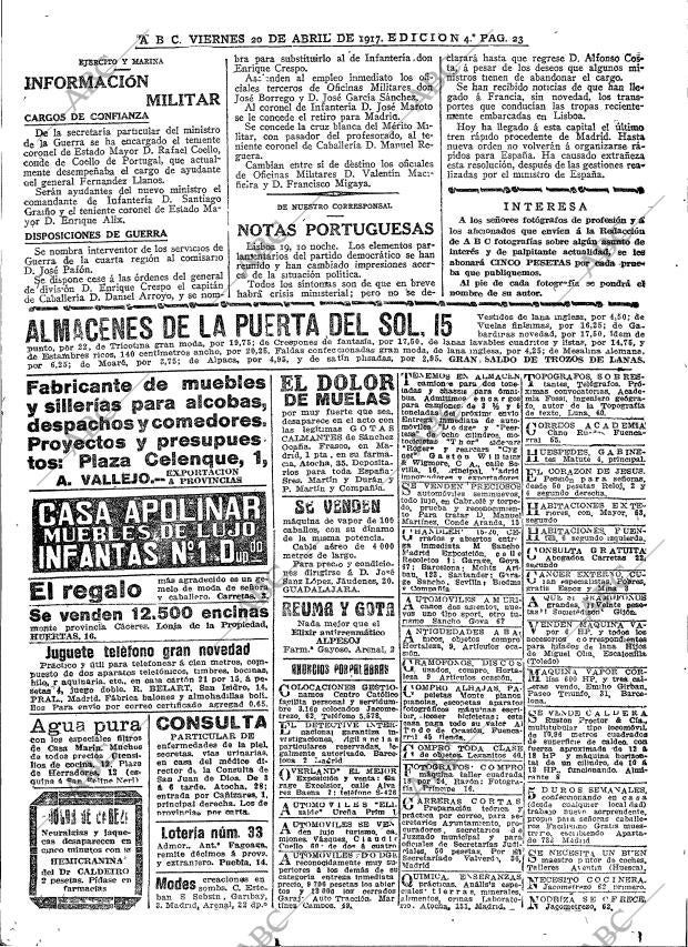ABC MADRID 20-04-1917 página 23
