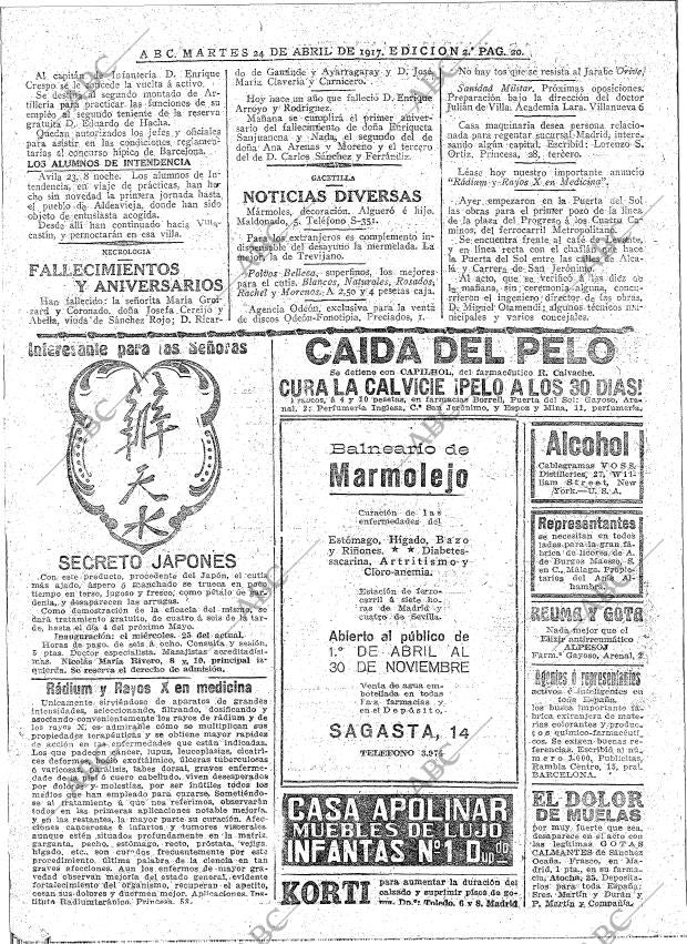 ABC MADRID 24-04-1917 página 20