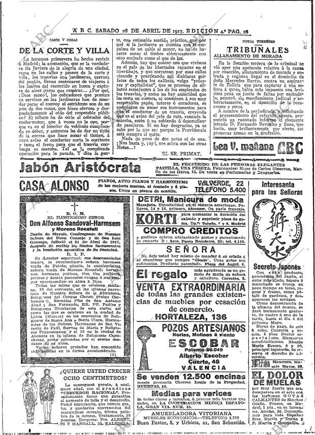 ABC MADRID 28-04-1917 página 18