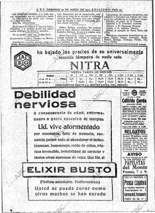 ABC MADRID 29-04-1917 página 20