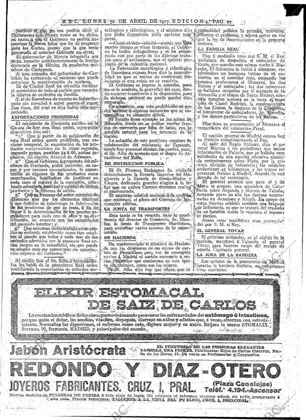 ABC MADRID 30-04-1917 página 21