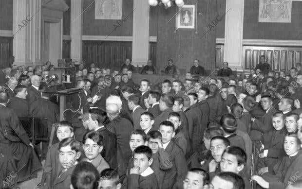 El salón de Actos durante el homenaje Tributado ayer al obispo D. Prudencio Melo