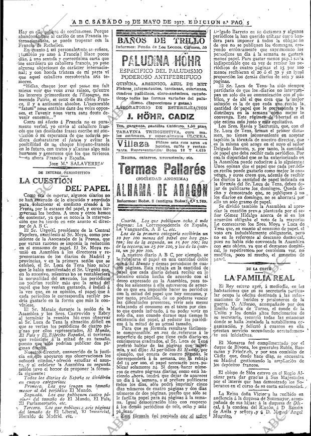ABC MADRID 19-05-1917 página 5