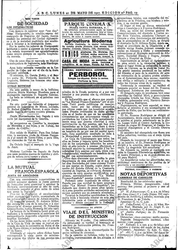 ABC MADRID 21-05-1917 página 13