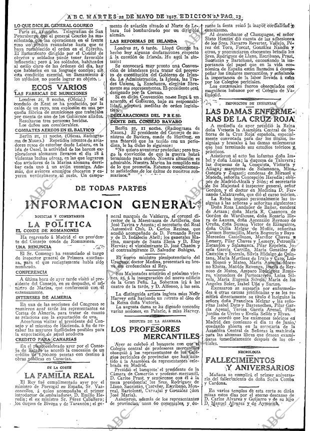 ABC MADRID 22-05-1917 página 13