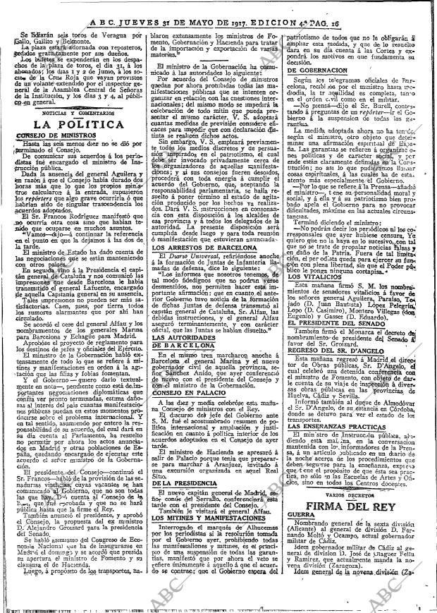 ABC MADRID 31-05-1917 página 16