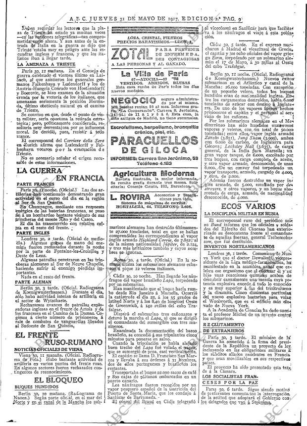 ABC MADRID 31-05-1917 página 9