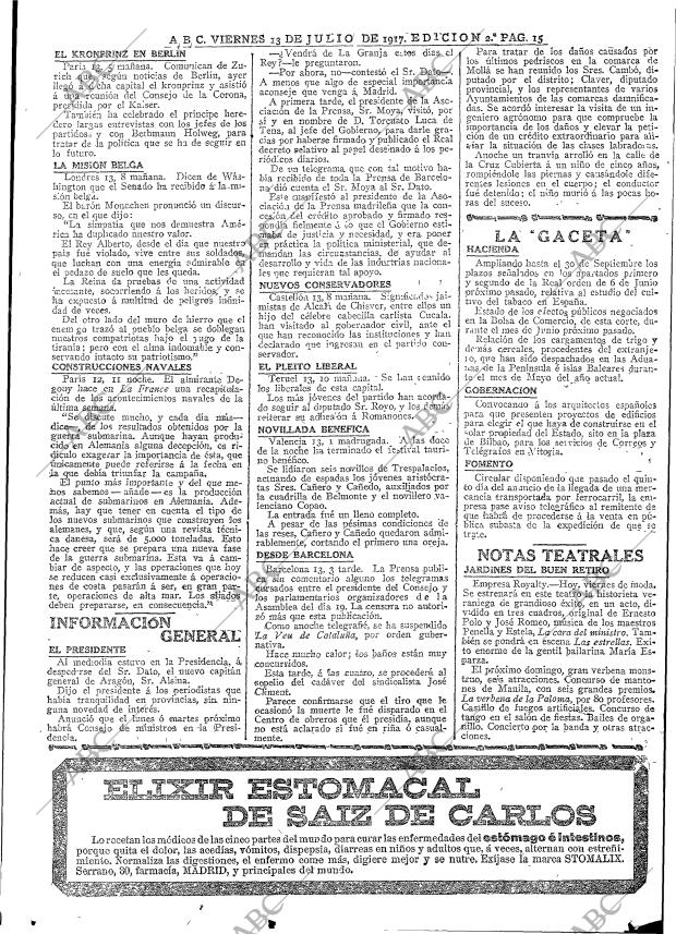 ABC MADRID 13-07-1917 página 15