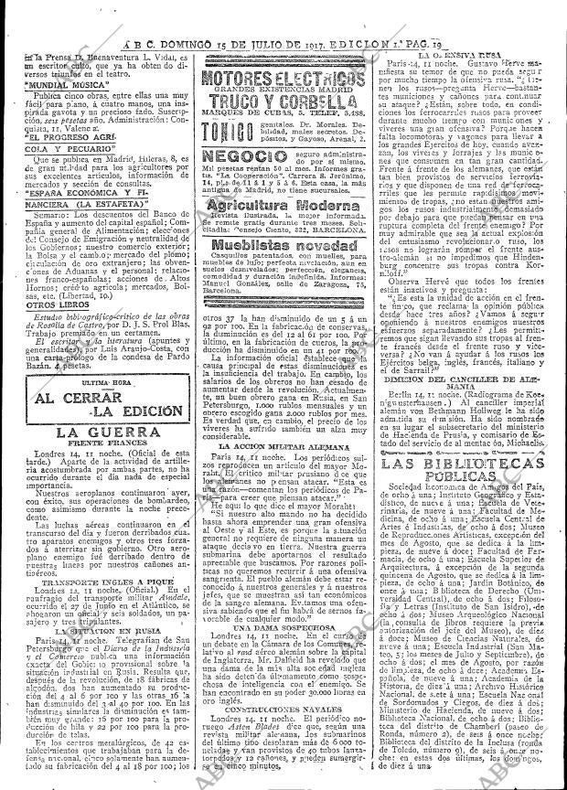 ABC MADRID 15-07-1917 página 19