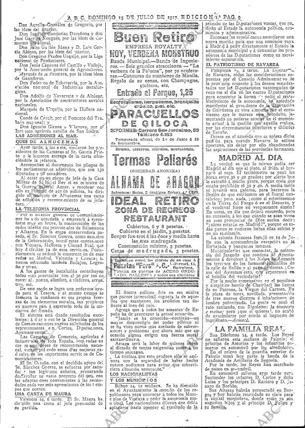 ABC MADRID 15-07-1917 página 9