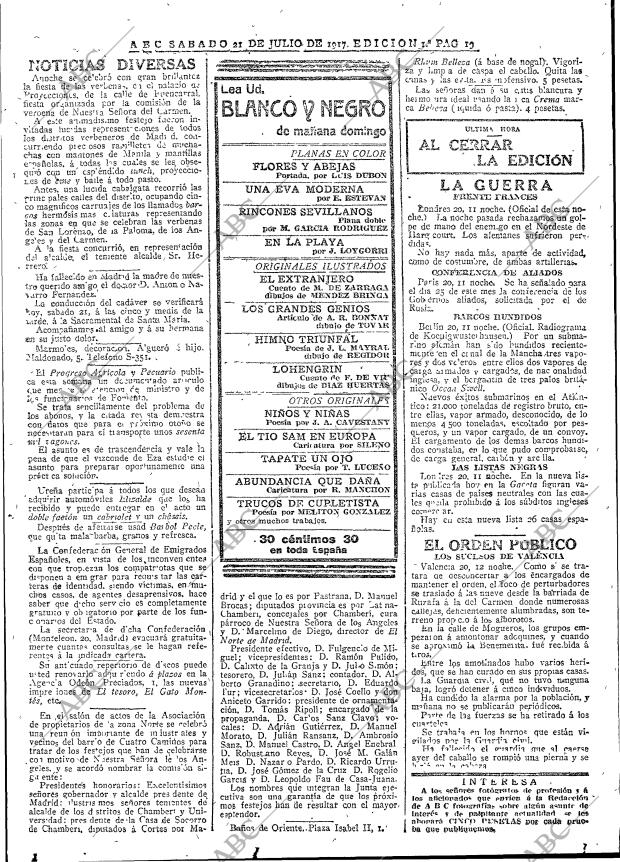 ABC MADRID 21-07-1917 página 19