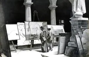 En el ministerio de Estado - el arzobispo de Granada, señor Meseguer Visitando...