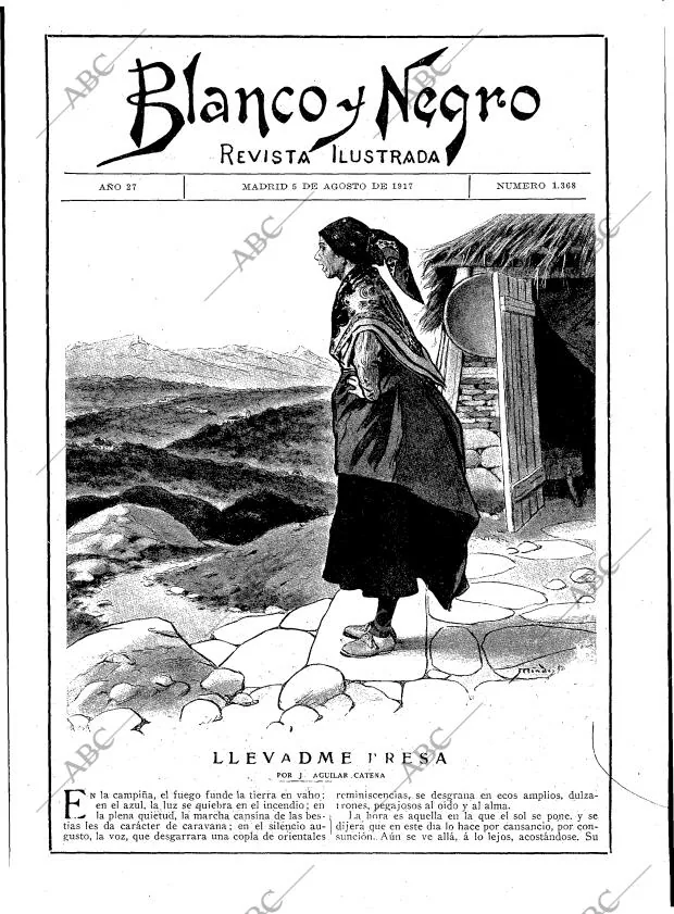 Periódico BLANCO Y NEGRO MADRID 05-08-1917,portada 