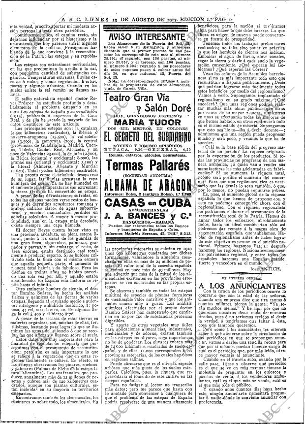 ABC MADRID 13-08-1917 página 6