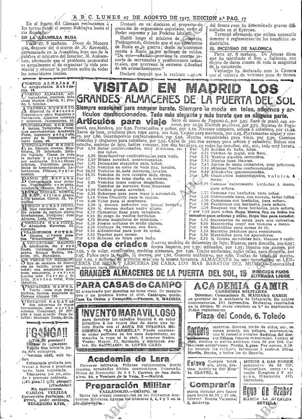 ABC MADRID 27-08-1917 página 17