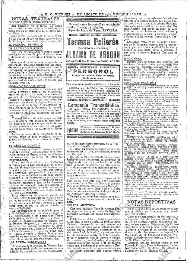 ABC MADRID 31-08-1917 página 14