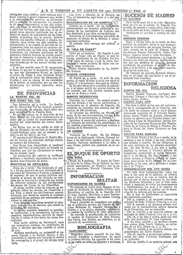 ABC MADRID 31-08-1917 página 16