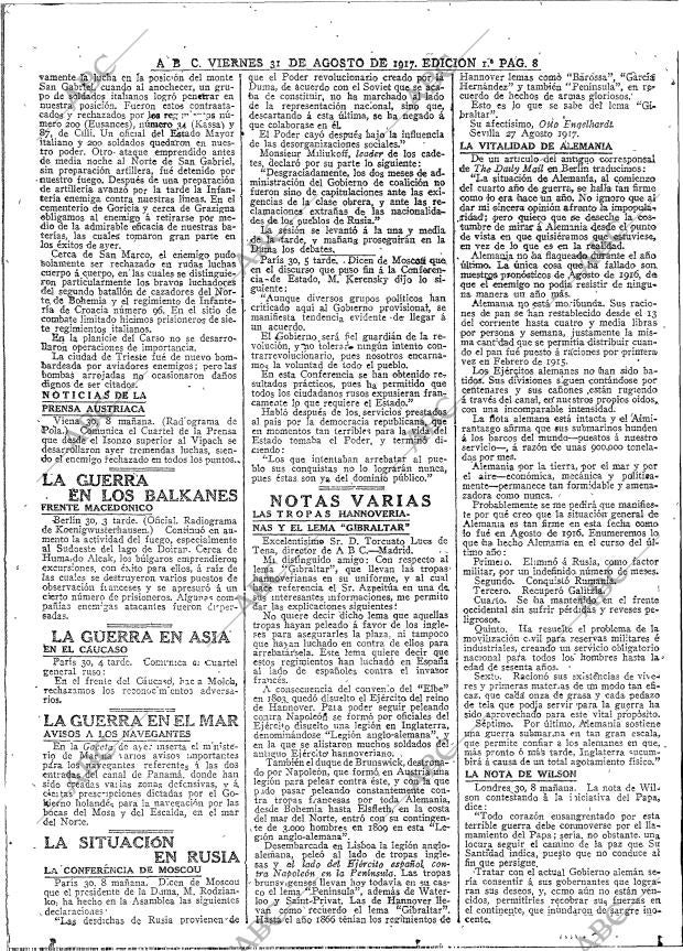 ABC MADRID 31-08-1917 página 8