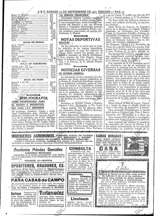 ABC MADRID 15-09-1917 página 17