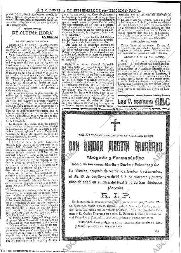 ABC MADRID 17-09-1917 página 14