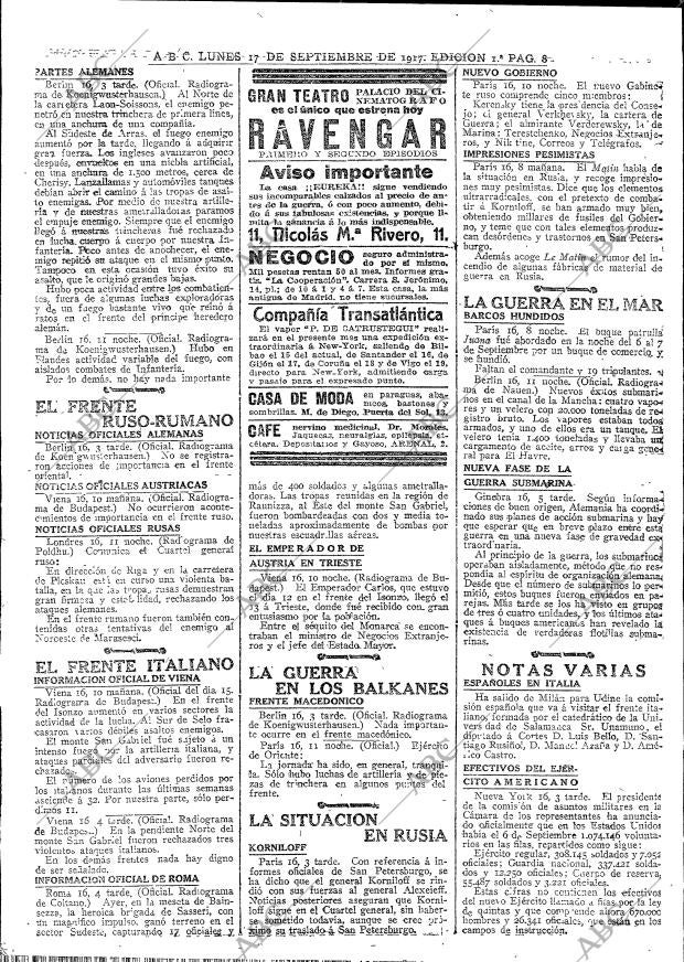 ABC MADRID 17-09-1917 página 8