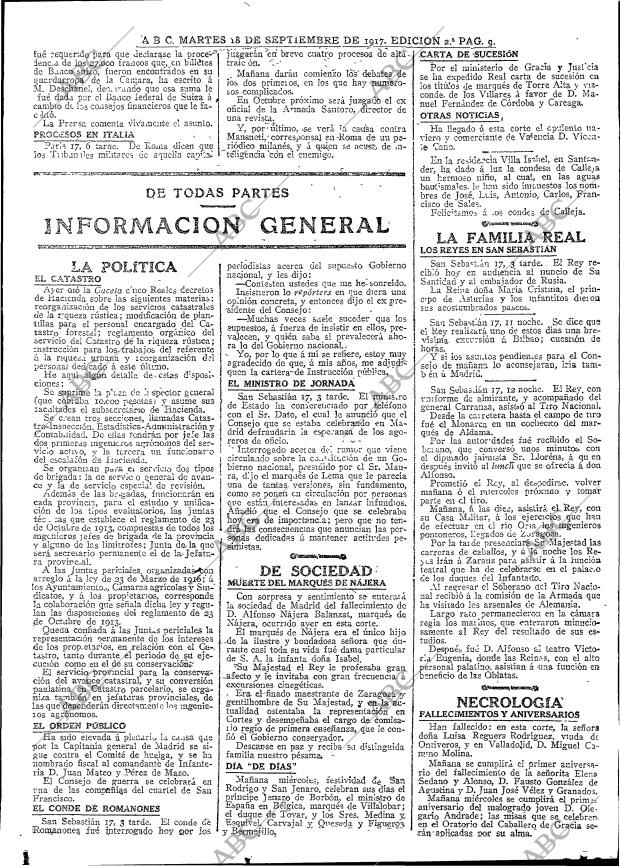 ABC MADRID 18-09-1917 página 9