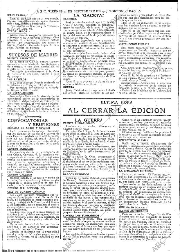 ABC MADRID 21-09-1917 página 16