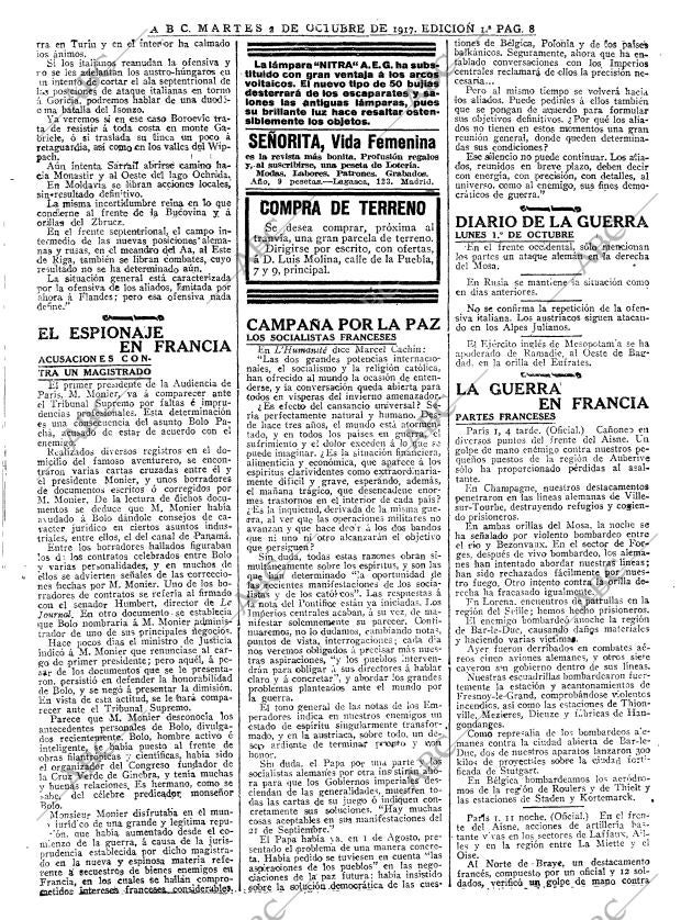 ABC MADRID 02-10-1917 página 8