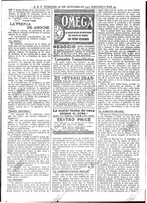 ABC MADRID 28-10-1917 página 13