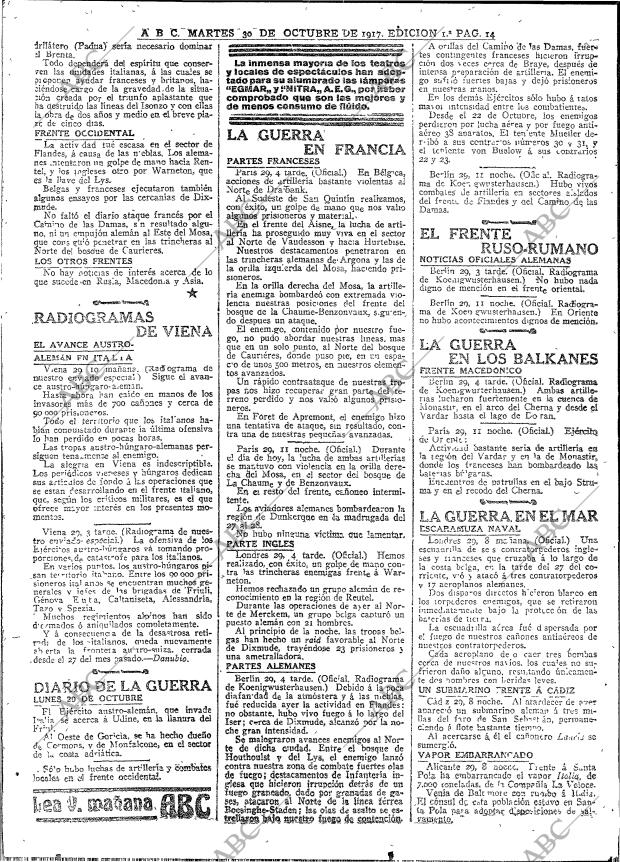 ABC MADRID 30-10-1917 página 14