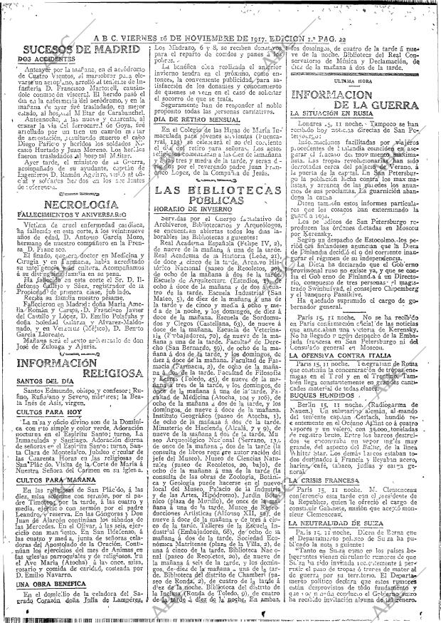 ABC MADRID 16-11-1917 página 22