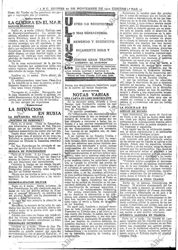 ABC MADRID 22-11-1917 página 11