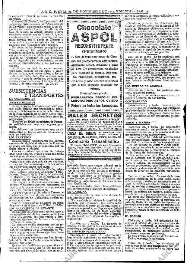 ABC MADRID 22-11-1917 página 15