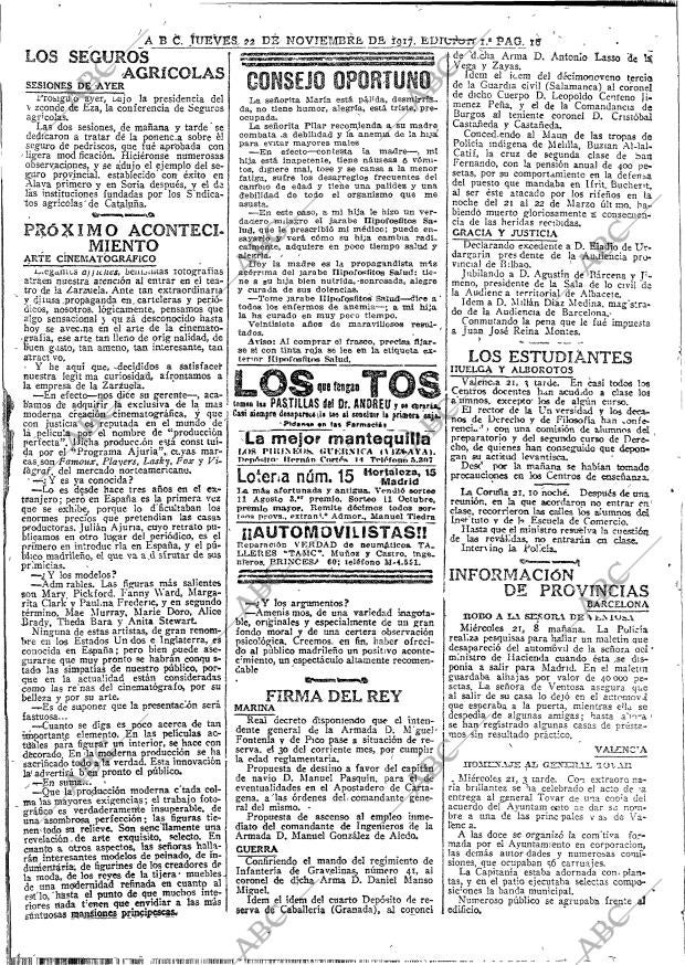 ABC MADRID 22-11-1917 página 16