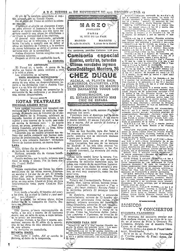 ABC MADRID 22-11-1917 página 17