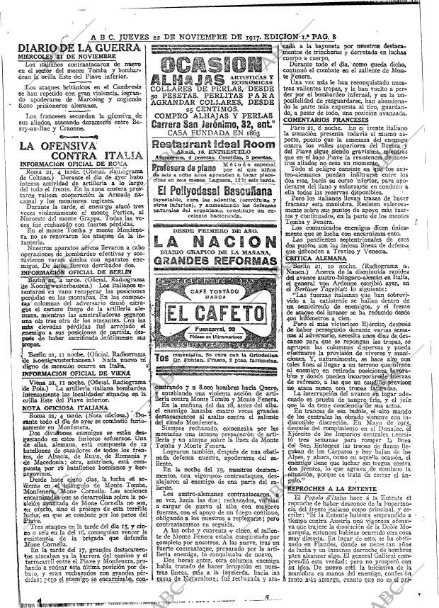 ABC MADRID 22-11-1917 página 8